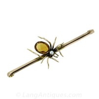 Antique Citrine Spider Bar Pin.sophiworldblog.com